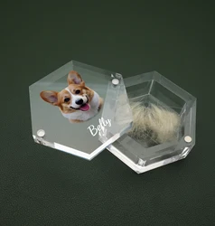 Personalized Pet Memorial Box Pet Fur Box with Photo Keepsake Box for Dogs and Cats Memorial Gift for Pet Lover