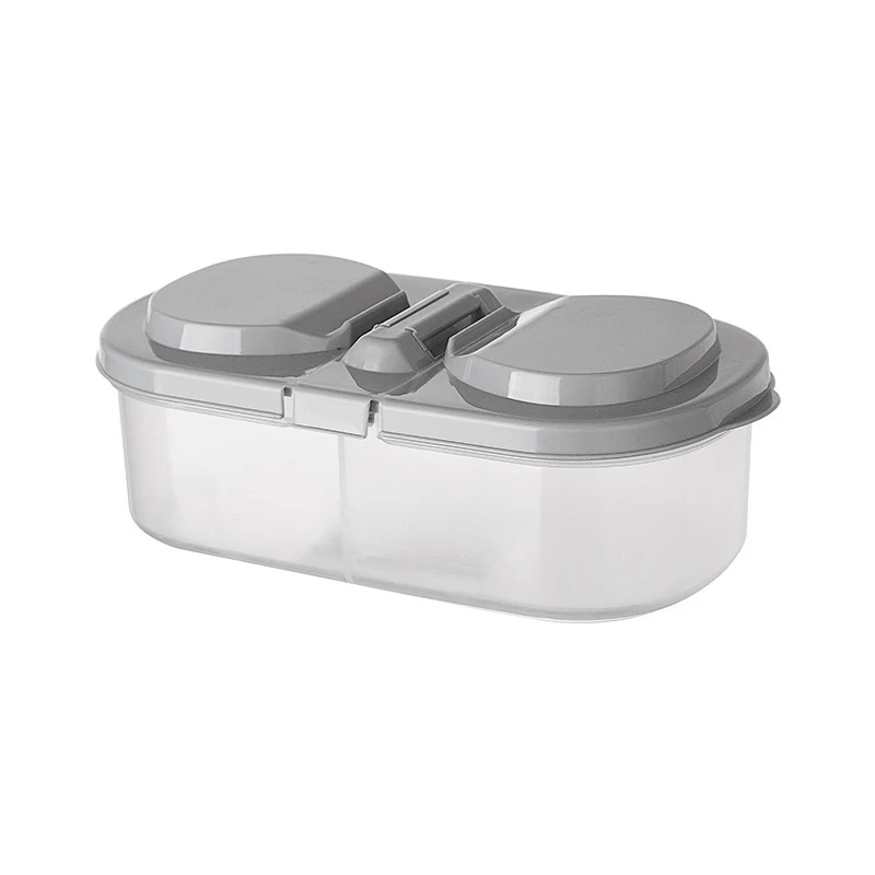 Double-compartment Healthy Plastic Food Container Portable Lunch Box Capacity Camping Picnic Food Fruit Container Storage Box