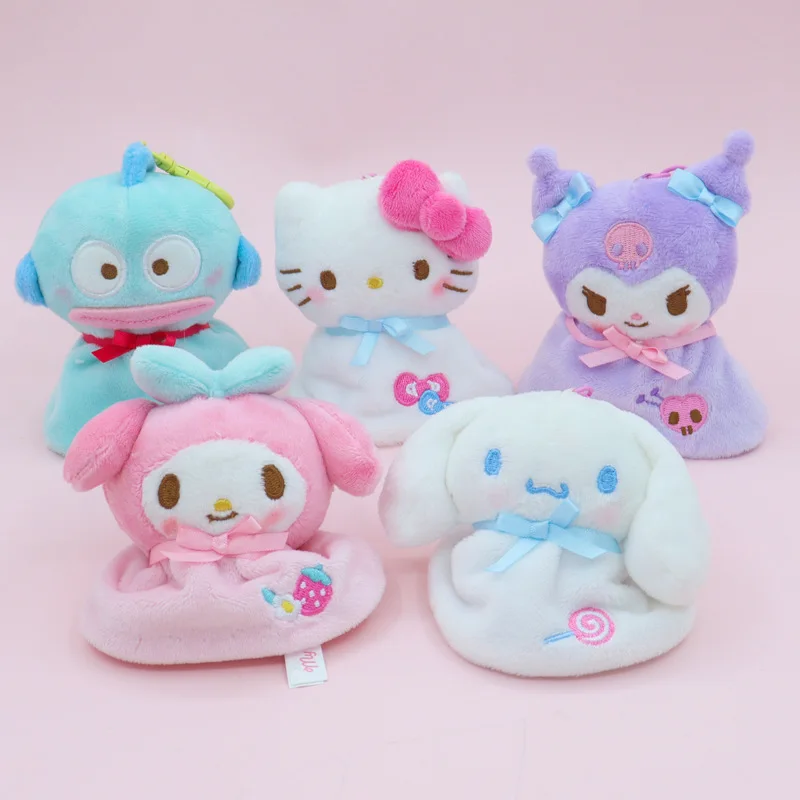 Peluche Kawaii de Hello Kitty y My Melody, Lindo Llavero de Peluche de Hangyodon y Kulomi, Colgante de Dibujos Animados para Mochila, Regalos de Anime