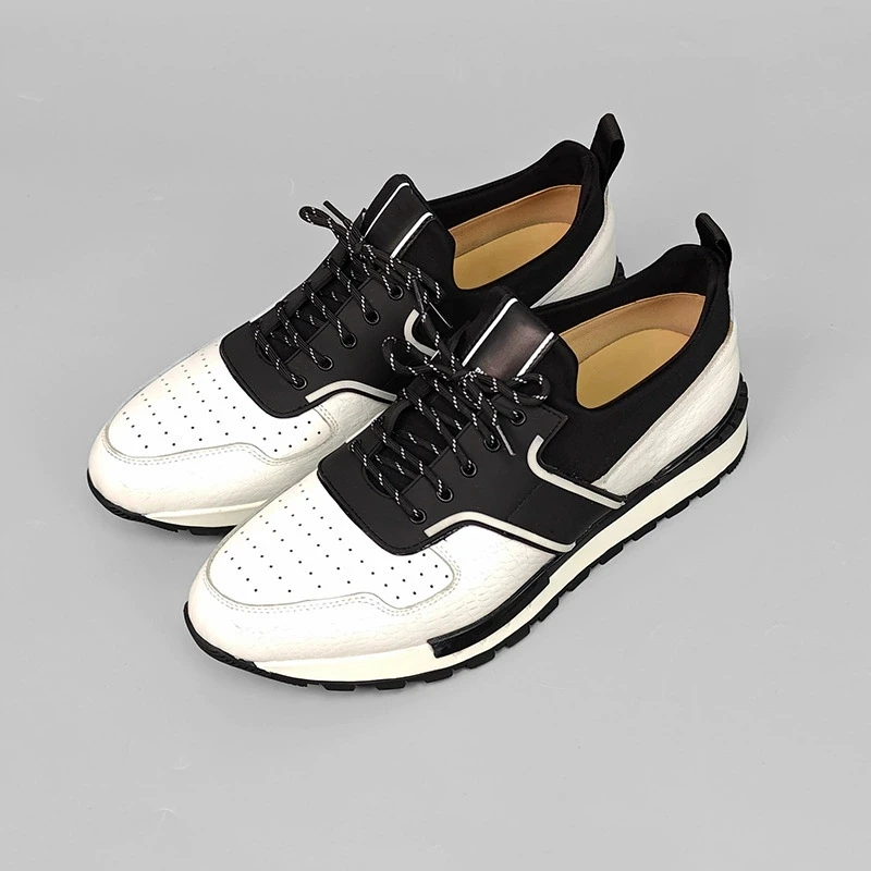 

Повседневная обувь из натуральной кожи, мужские белые кроссовки, модные сезонные дышащие туфли на плоской подошве, уличная обувь, мужские Zapatillas Hombre