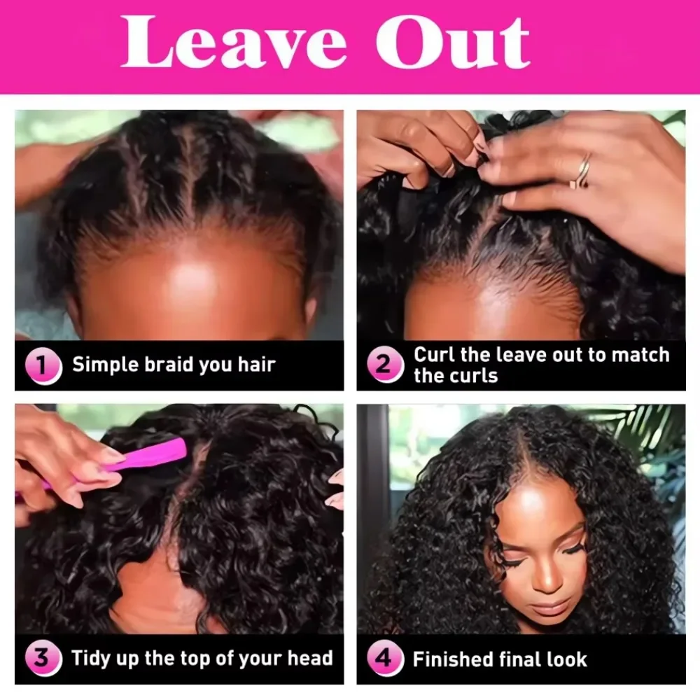 شعر مستعار مجعد موجة المياه الخامس جزء شعر مستعار شعر الإنسان موجة عميقة شعر مستعار البرازيلي الشعر المستعار ترقية لا ترك شعر مستعار للنساء #5