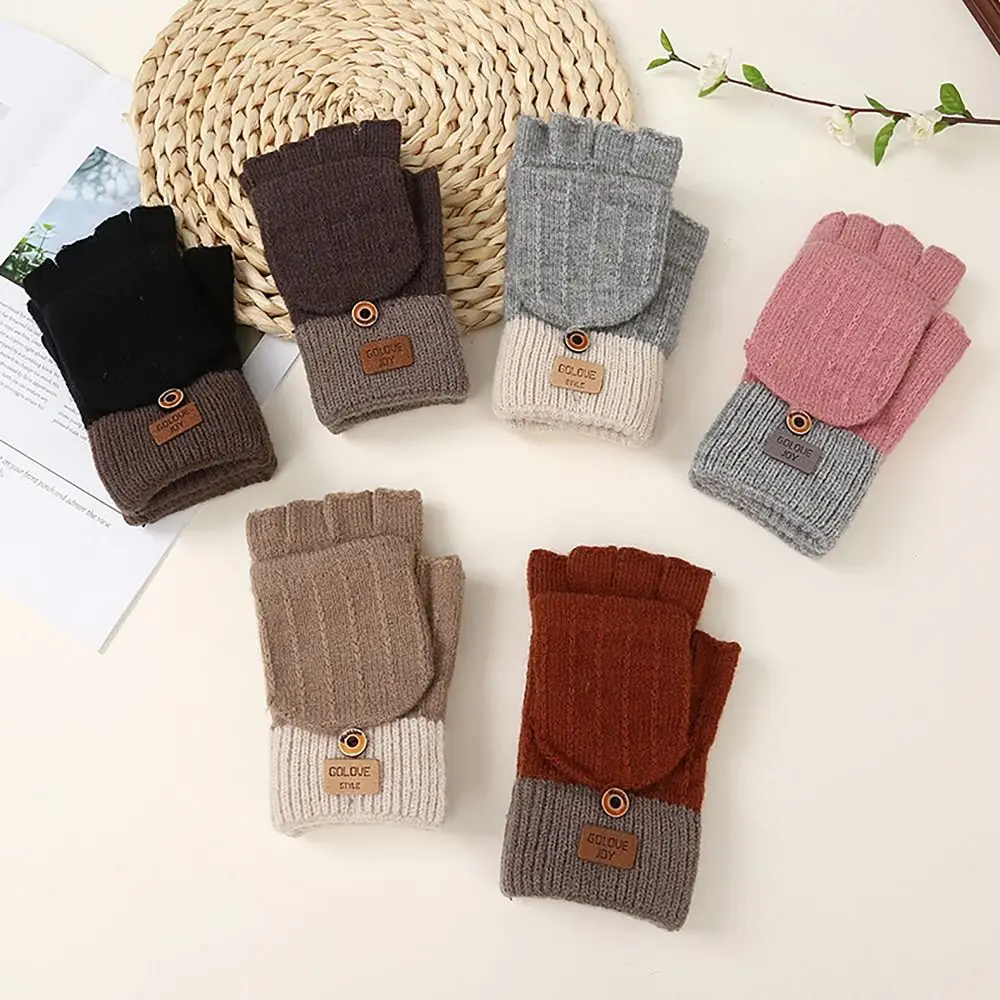 Fashion Knitted Wool Finger Gloves Screen Touchable Thicken Glove Bracers Korean Style Hand Warmer for Woman Winter Warm