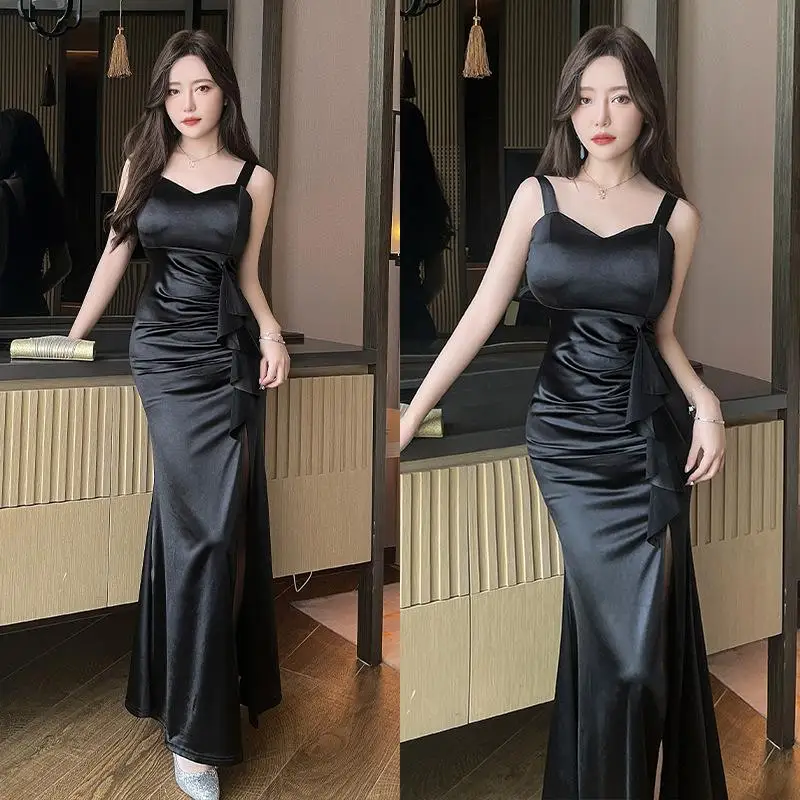 Women Uniforms Staff Reception Work Clothes Beauticians Spa Therapists Massage Technicians Desk Temperament Sexy Long Dresses
