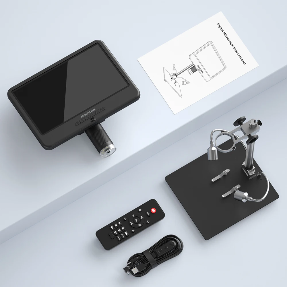 Imagem -06 - Microscópio Digital Andonstar Lcd Ajustável para Eletrônica Ferramenta de Solda Ad210 10.1 Pcb Smd 1080p