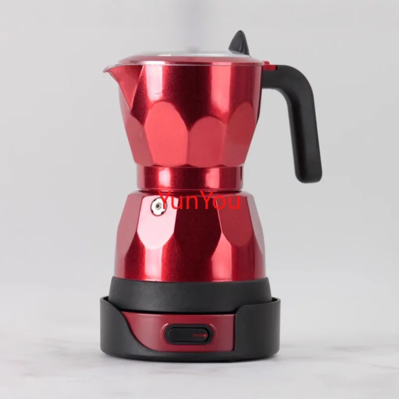 Household Transparent Electric Mocha Pot Aluminum Mocha Pot Coffee Maker Simple and Portable Coffee Pot