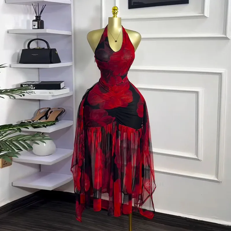 Mulheres halter pescoço sem costas ruched empilhado sem mangas malha longo maxi vestido 2025 aniversário até vestidos de festa sexy