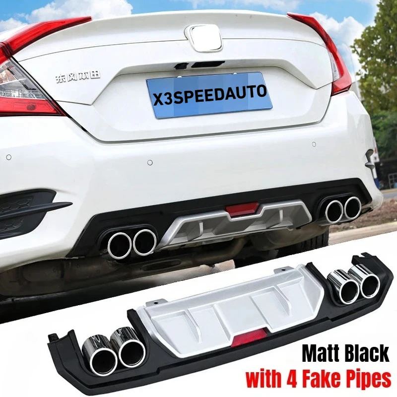 

Высококачественный спортивный защитный кожух-диффузор для заднего бампера, комплект обвеса для Honda Civic 10-го поколения 4DR 2016-2021, 2017, 2018 годов