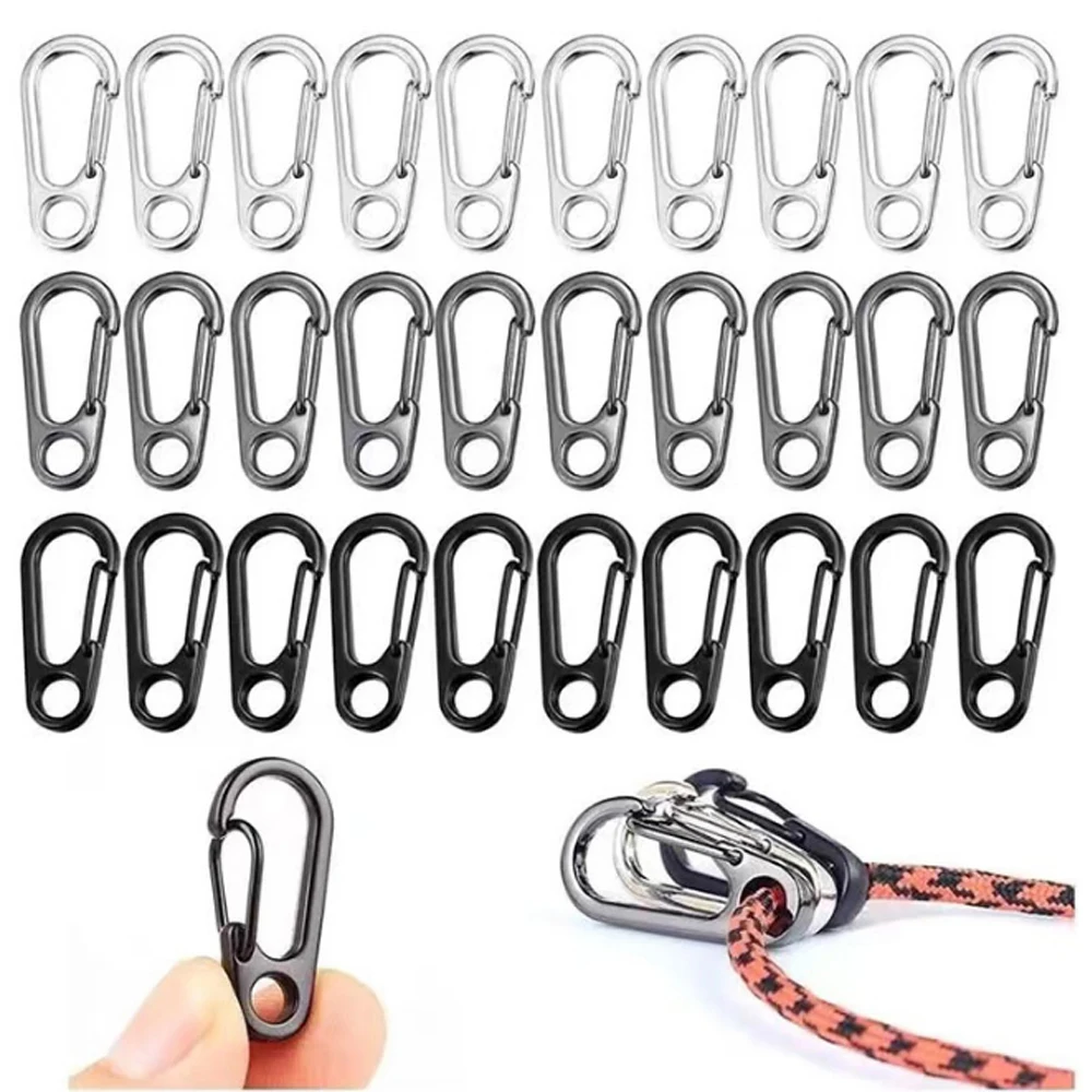 5/10pcs Lobster Clasp Buckle Keychain Carabiners Outdoor Camping Buckles Alloy Spring Snap Hooks Keychains Tool Clips