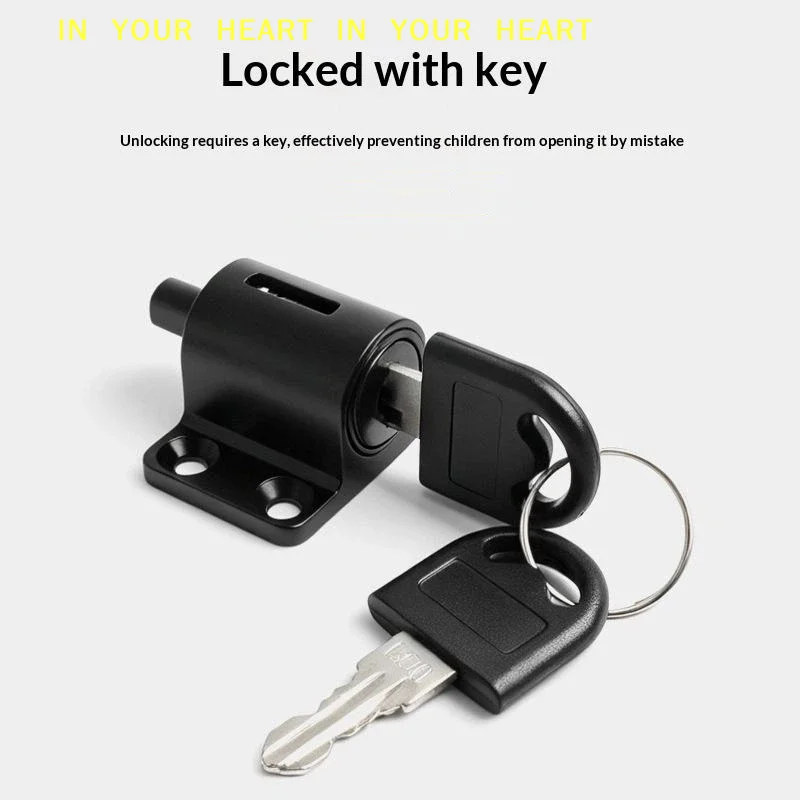 【X】1 Set Sliding Door Window Security Latch with 2 Keys Anti-Theft Child Protection Lock for Home Apartment Patio Use