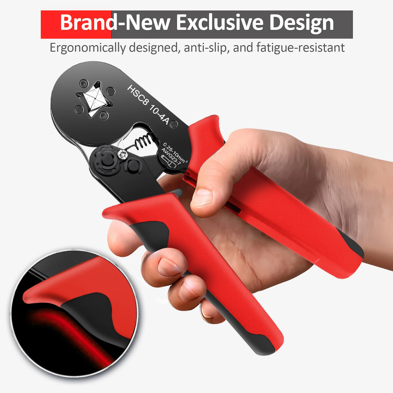 Utensili per crimpare terminali per tubi Pinze per crimpare ghiere HSC8 10-4/10-6 0,25-10mm2 23-7AWG Set di morsetti per elettricisti Punte per cavi