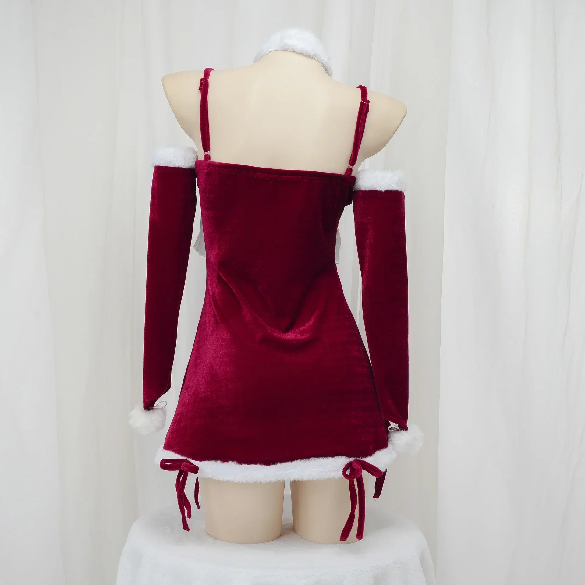 Anime Mädchen Rot Samt Kleid Weihnachten Uniform Outfits Frauen Santa Claus Cosplay Kostüm Neue Jahr Rolle Spielen Nachthemd Unterwäsche