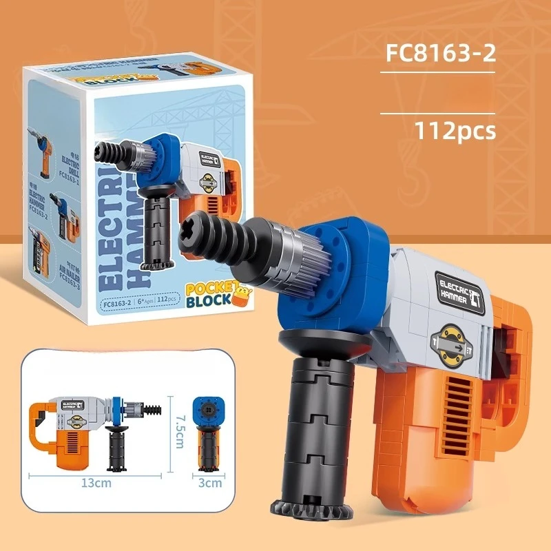 SEMBO Mini Electric Drill Building Blocks Children's Educational Repair Tool Set Assembled Chainsaw Model Ornaments Trendy Toys