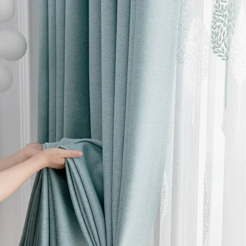 ستائر التعتيم الفاخرة غرفة المعيشة غرفة نوم شرفة سوبر عازلة للصوت هوك نمط الستار المنزل الراقية الستائر Шolik 커튼
