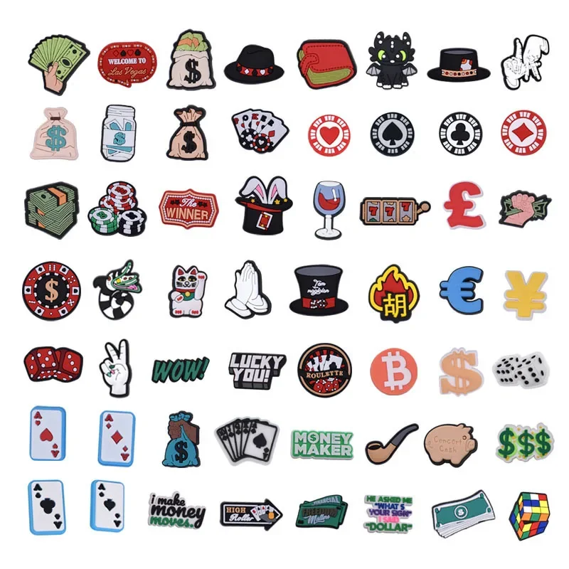 pvc making money series characters shoe buckle charms accessories decorations for sandals sneaker clog straw pen DIY unisex gift