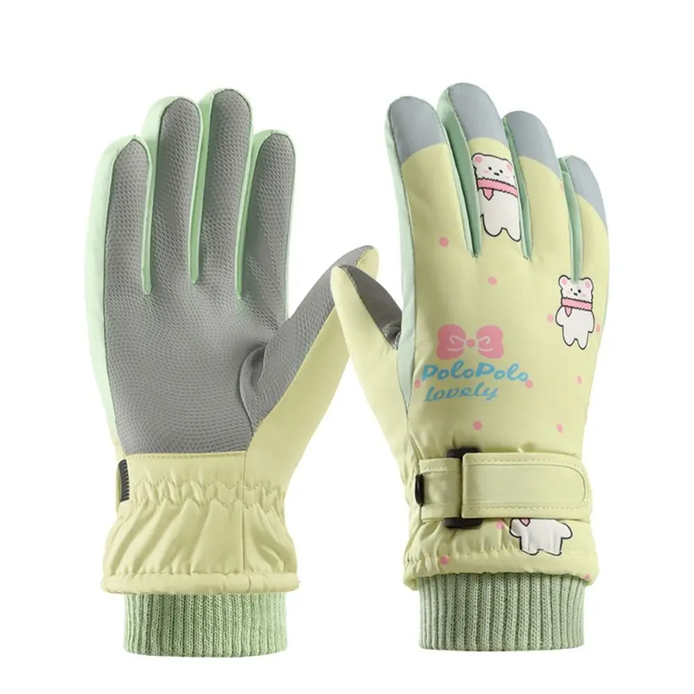 Guantes gruesos y cálidos para niños, manoplas deportivas antideslizantes a prueba de viento, pantalla táctil, nieve, Snowboard, ciclismo