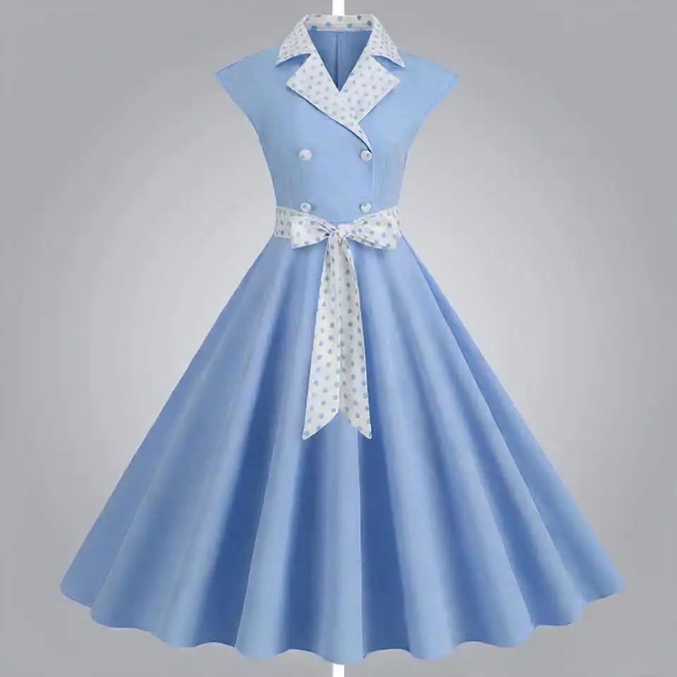 asos blue dress with flowers 1930's Sky Blue Silk Dress with Puffed Sleeve – Eveliina Vintage main image 1