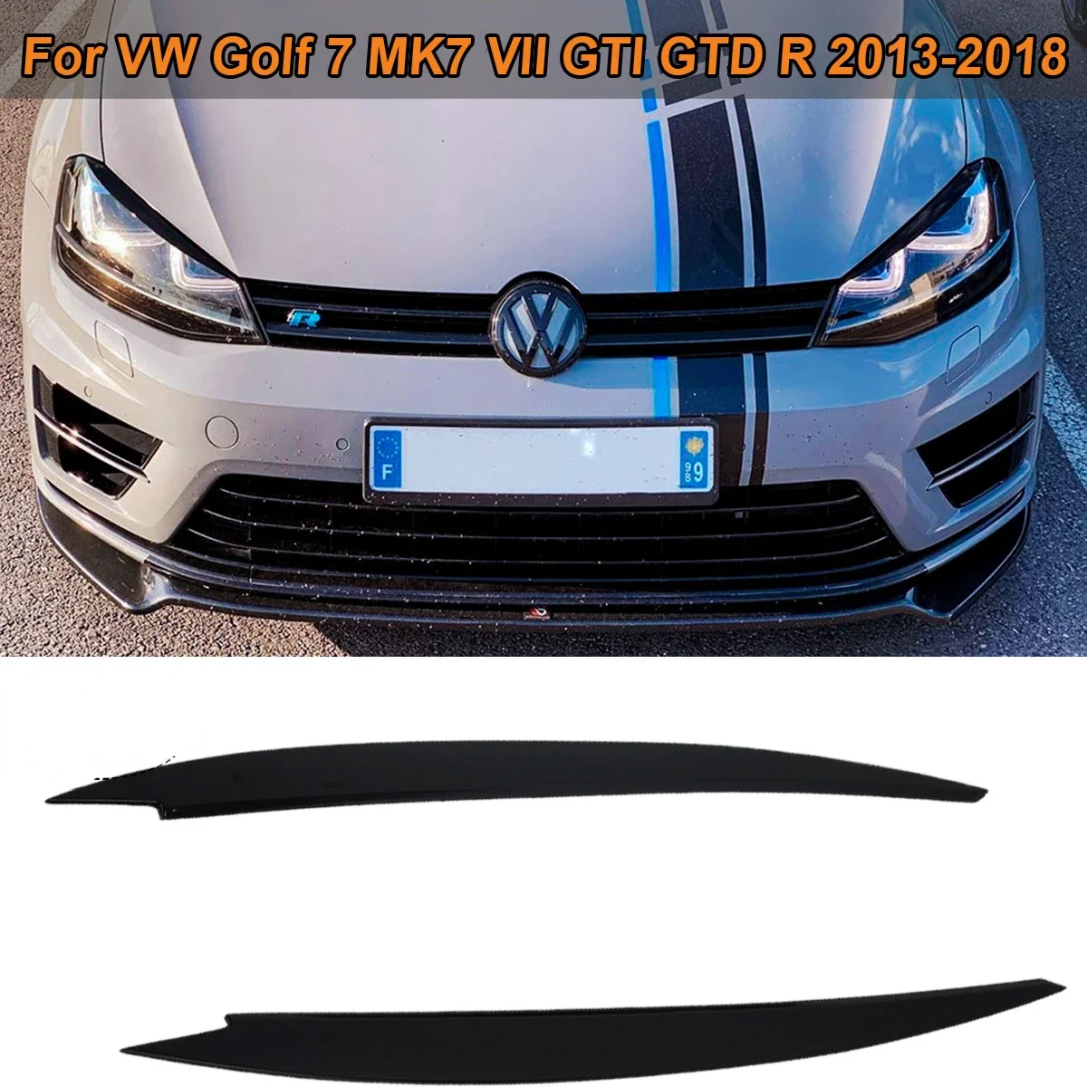 

Headlight Eyelid Eyebrow Cover Trim Eye-catching Sticker For Volkswagen VW Golf 7 MK7 VII GTI GTD R 2013-2018 Car Accessories