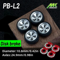 1/64 microkiom Wheel with Rubber Tires 10mm Model Car Conversion Parts JDM Hot Wheels MiniGT PB-L