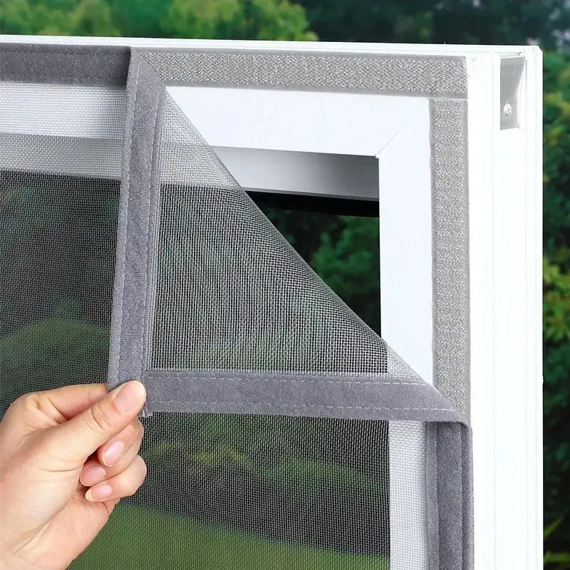 Grey, Anti-Mosquito Window Screen, Self Adhesive Window Mosquito Net Summer Insect Proof Door, Mosquitonet for Windows