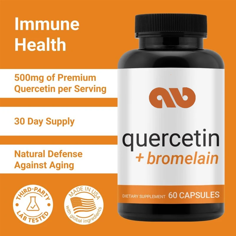 

Quercetin 500mg - Quercetin contains bromelain - High quality bromelain - Immune support, 60 capsules