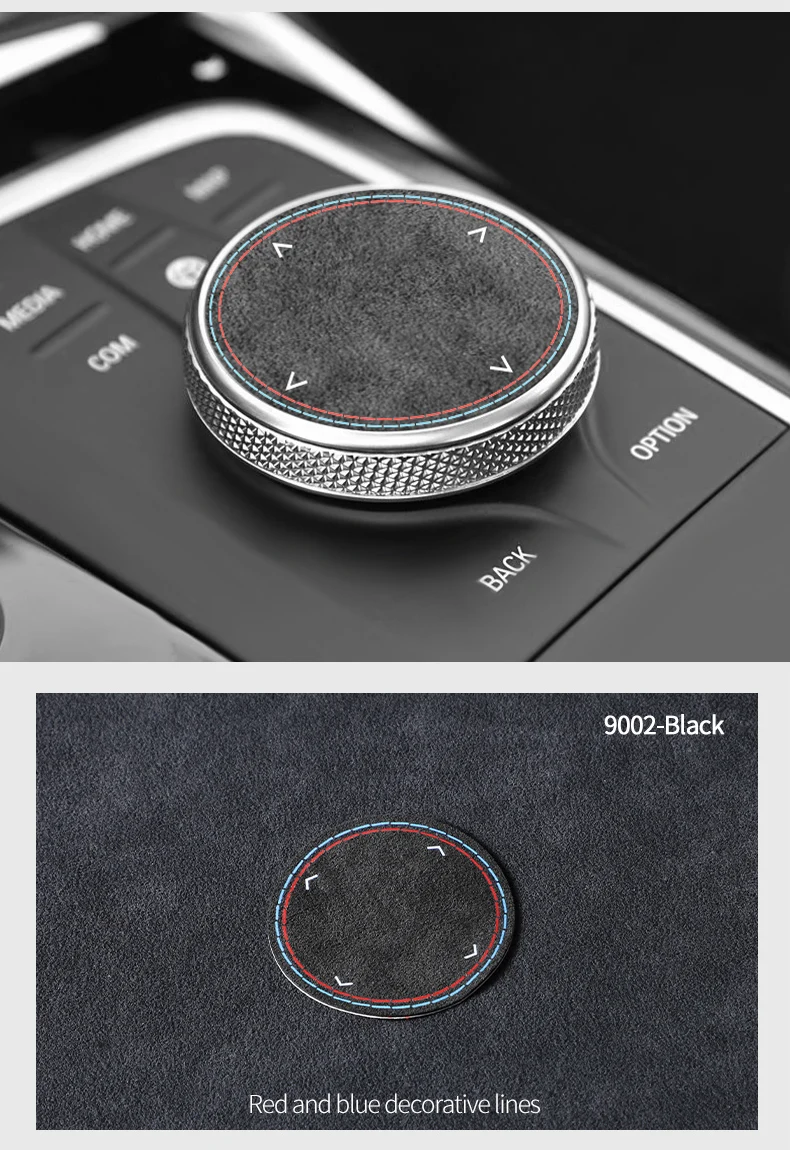Für BMW G20 F10 F20 F30 F34 F31 F32 F36 1 2 7 Serie X3 X4 X5 X6 I3 IX3 Z4 aus Alcantara gefertigter Auto-Multimedia-Drehknopf-Zierstick – Detail 7