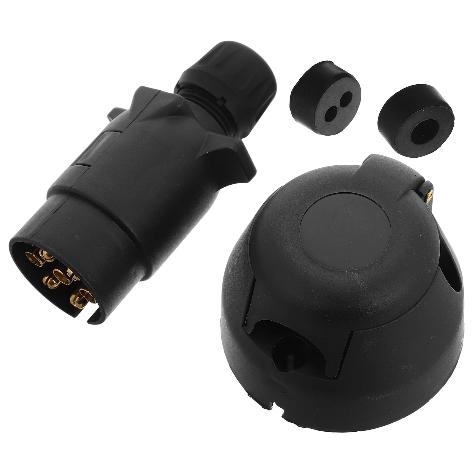 

Trailer Signal Light Socket 7 Core Nylon Plug Connectors Weatherproof Harness Adapter Round Trailer Wiring