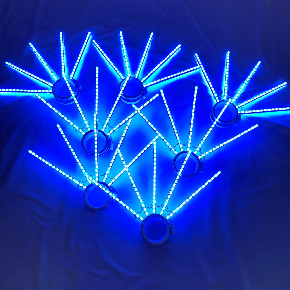 LED dance performance fan props Rechargeable Led lighting stage show fan night club glow-in-the-dark atmosphere party supplies