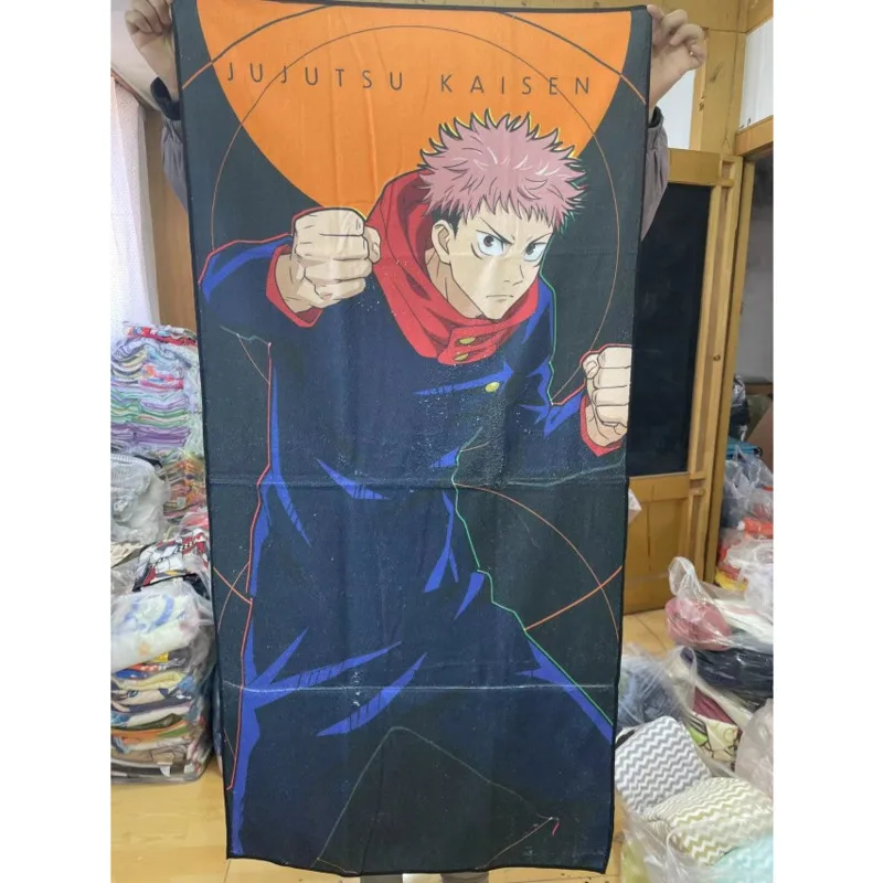 Jujutsu Kaisen Blanket Anime Role Gojo Satoru Itadori Yuji Pattern Bath Towel Tapestry 60x120cm Washable Cartoon Fun Bath Towels