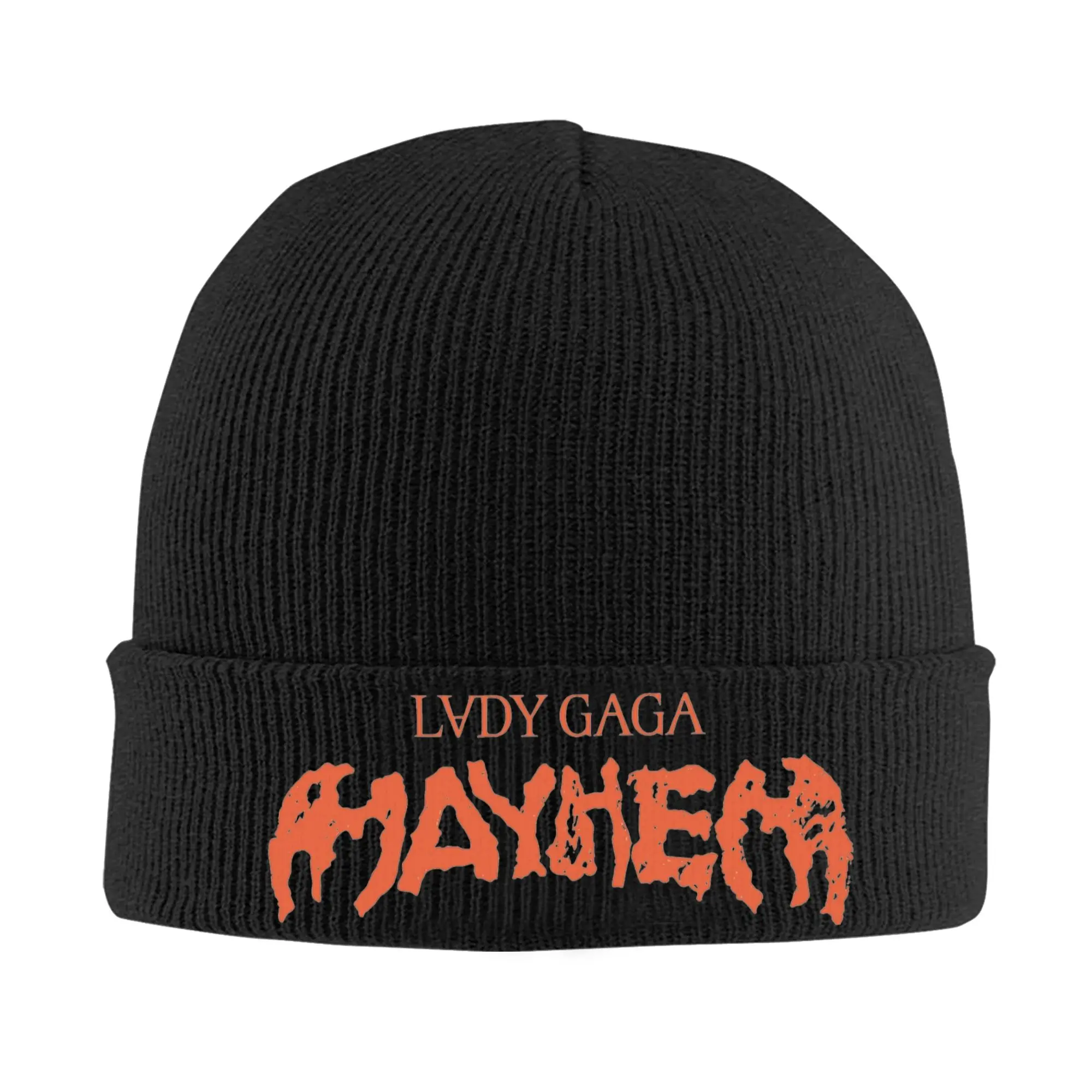 Feminino masculino manguito gorro lady gaga mayhem 2025 álbum acessórios crânio quente chapéu de malha boné bonnet chapéus