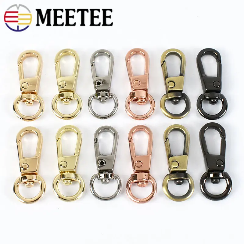 10/30Pcs 8mm Metal Swivel Lobster Buckles Snap Clip Clasp Bag Belt Dog Collar Strap Carabiner Hook DIY Hardware Accessories