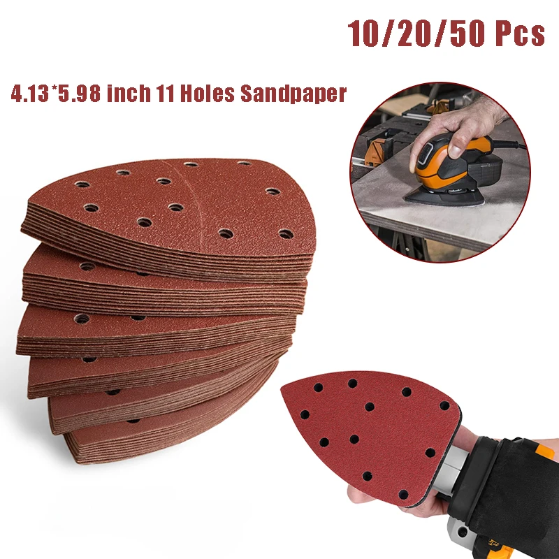 10/20/50 PCS 11Holes Mouse Sanding Paper 40-2000 Grits Triangular Detail Sanding Paper for PSM Sander