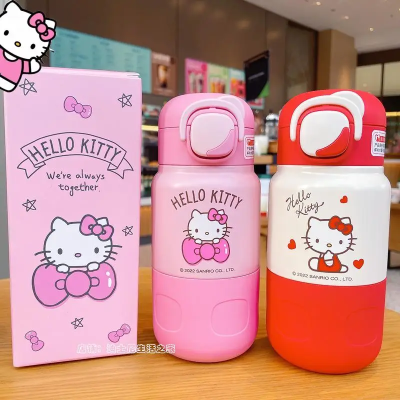 

Sanrio детский термос чашка Kawaii Аниме Фигурка Hello Kitty вещи куклы Хорошо выглядят студенток девочка мультфильм милый подарок Y2K новый стиль Лидер продаж