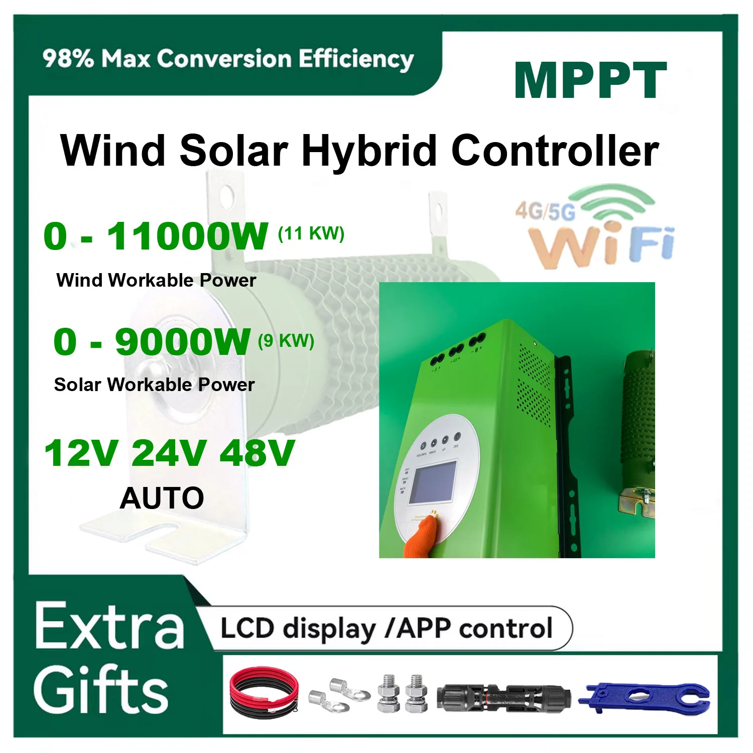 

Гибридный усилитель заряда солнечной энергии 6000 Вт, настоящая плата MPPT с монитором Wi-Fi, регулятор солнечной панели Lifepo4 с эквалайзером