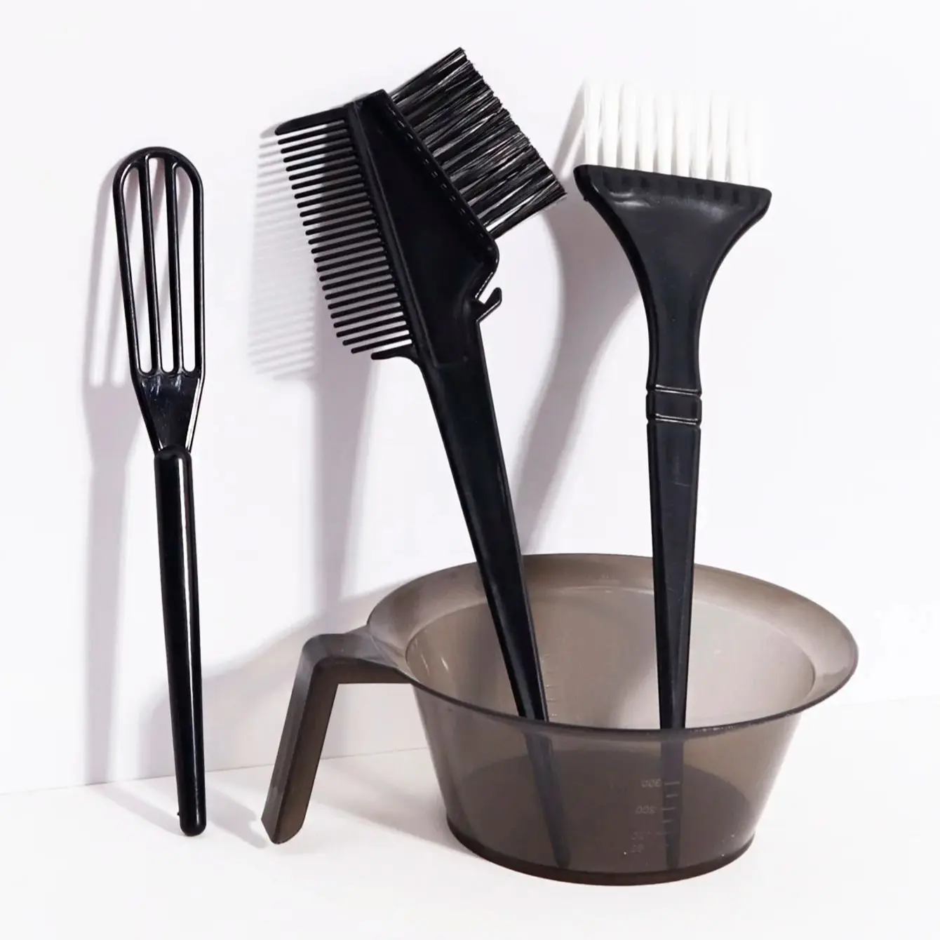 

Набор инструментов для краски для волос, 4 шт., кисти, мешалки и миски для смешивания, аксессуары для дизайна волос, специально для париков из настоящих волос