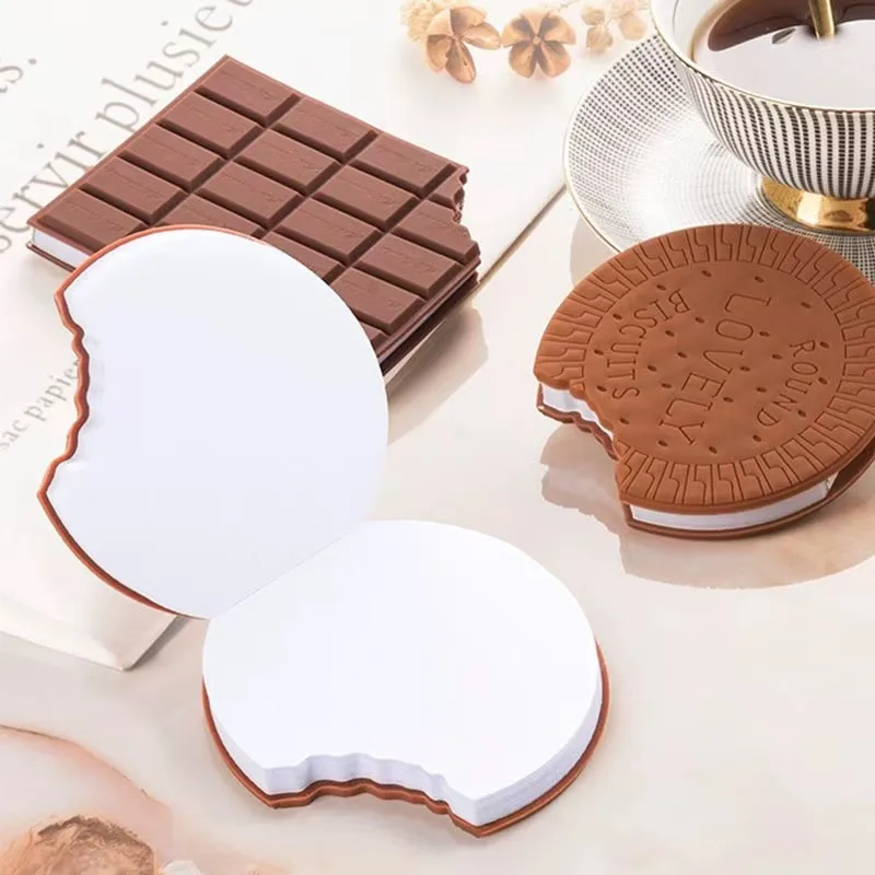 

Scented Chocolate Shaped Notebook, Realistic Chocolate Memo Pads，Creative Pocket Notebook Reminder Note Pad Brown for Office Sch