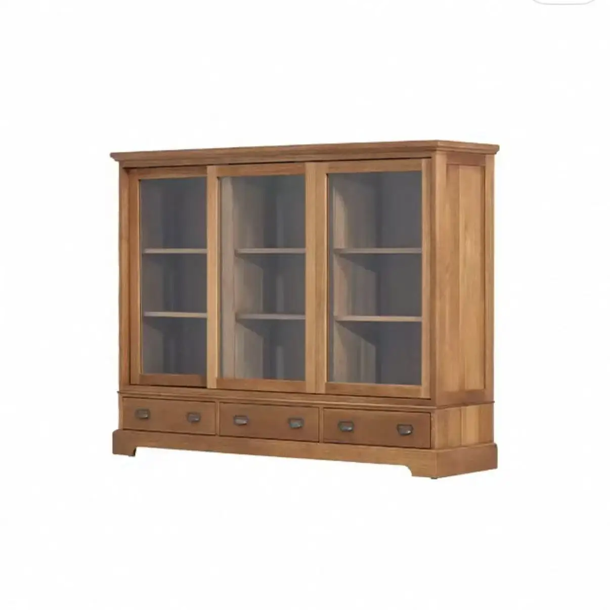 

#Modern Minimalist Living Room Storage Sideboard Cabinet with 2 Glass Doors and 3 Drawers Space Saving Home Furniture