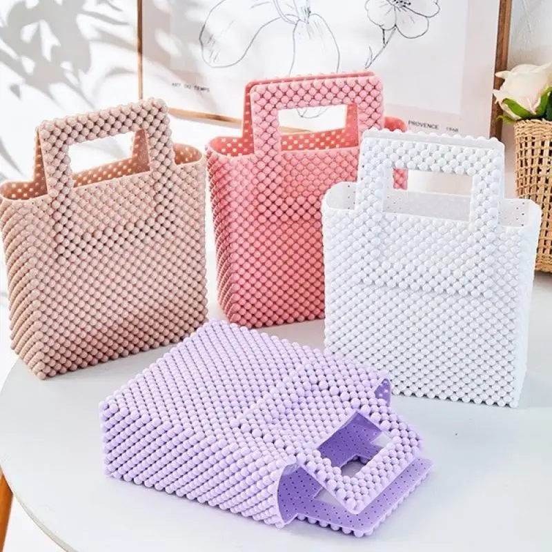 

New Fashion Jelly Bags Pvc Weave Handbagsfemale Shoulder Bags Crossbody Bags Durable Dirt Easy Wash Leisure Women Square Bag ﻿