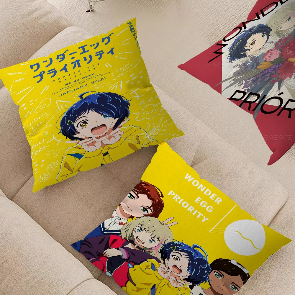 

Hot Anime Wonder Egg Priority Personalized Pillow Cover Kids Bedroom Wild Party Decor Pillowcase Kid Birthday Shower Gift