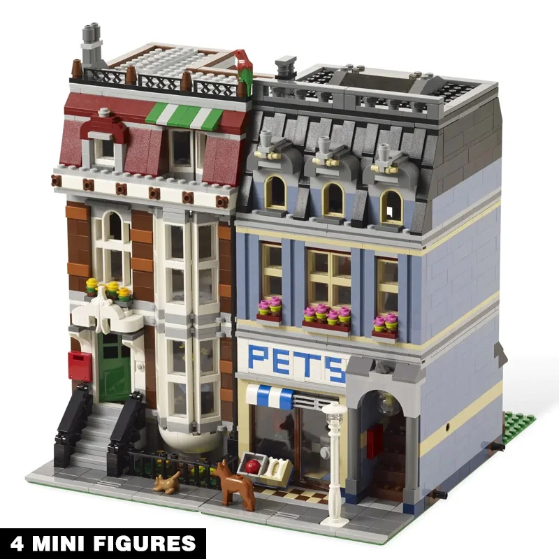 

Display 2032PCS Street View Pet Shop Building Blocks Self-locking Bricks Birthday Christmas Toys Compatible 10218