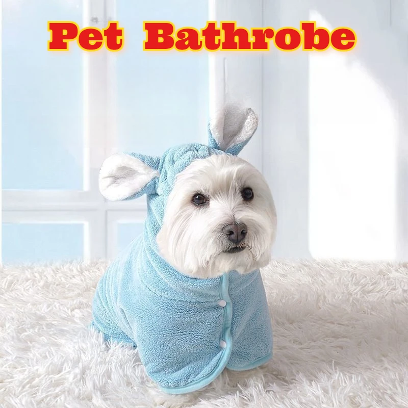 

‌Large Pet Bath Robe Super Absorbent Quick Dry Soft Towel Grooming Wrap Drying Coat Dogs Cats Puppy Kitty Extra Big Bathing