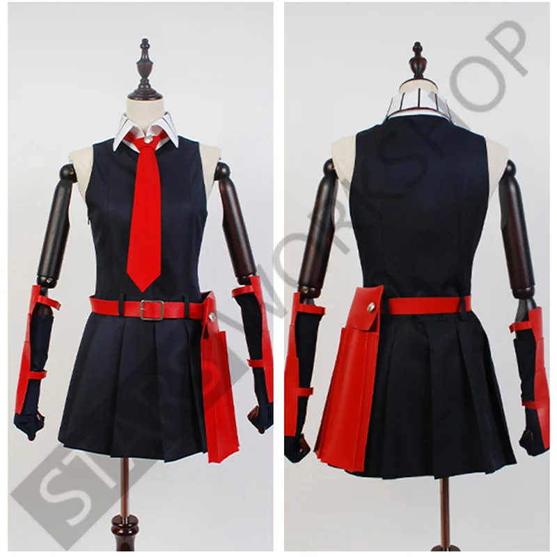 Anime Akame ga KILL Akame Cosplay Costumes Women Black Sleeveless Dress Skirt Uniform Outfit Halloween Carnival Party Suit