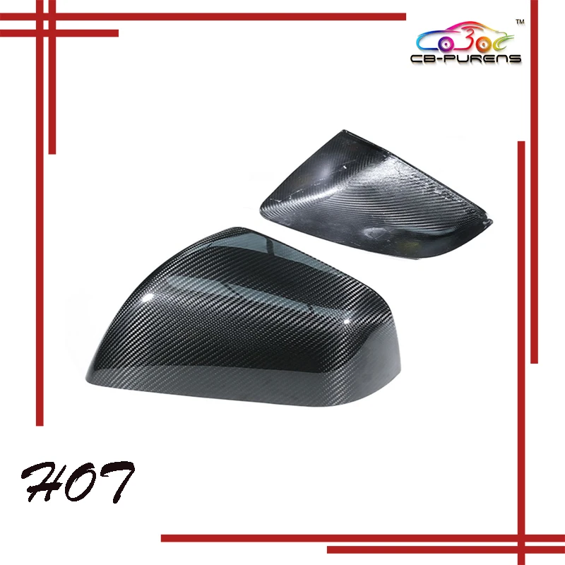 Add On Style Gloss/Matt Black Carbon Fiber Mirror Cover Rearview Body Side Caps For Tesla 2023-2024 Model X OEM Style