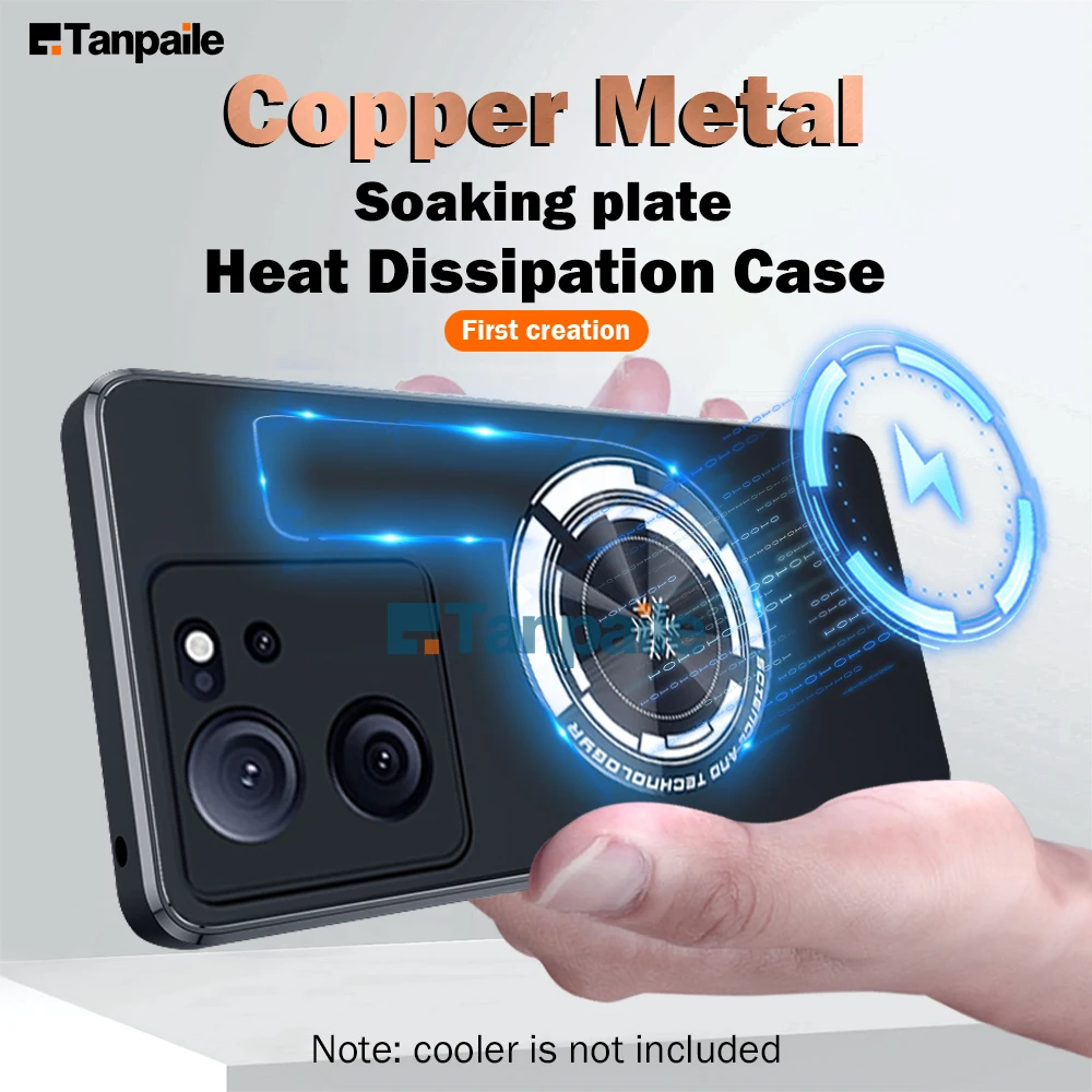 

Tanpaile Magnetic Cooling Phone Case For Redmi K60 Ultra Pro POCO F5 Mi 13T Shockproof Copper Heat Dissipation Metal Back Cover