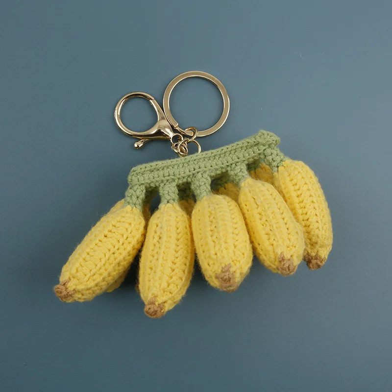 Kreativer Gestrickter Bananen-Anhänger Niedlicher Frucht-Schlüsselanhänger Handgefertigter Gewebter Mini-Bananen-Schlüsselanhänger Lustiges Geschenk – Detail 6
