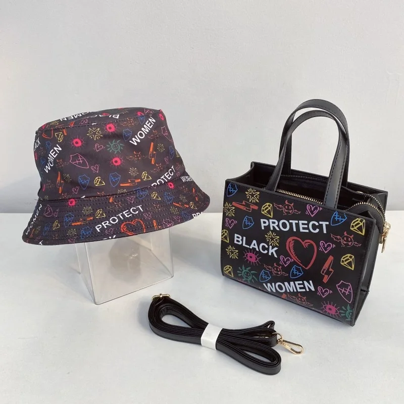 Ensemble de sacs à main et sacs à main fourre-tout pour femmes, chapeaux de luxe pour femmes, protection d'été, noir, E27, 2023