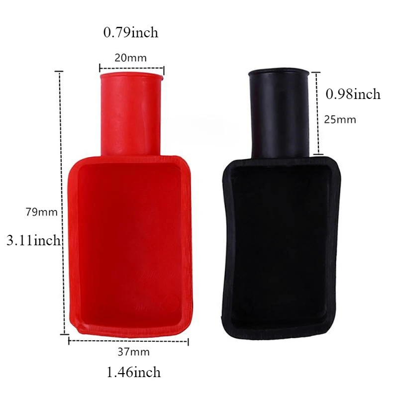 Une paire de couvercles de protection d'isolation de tête de pile de batterie de voiture, bornes de batterie, chapeau droit, couvercles anti-poussière négatifs positifs en caoutchouc CN