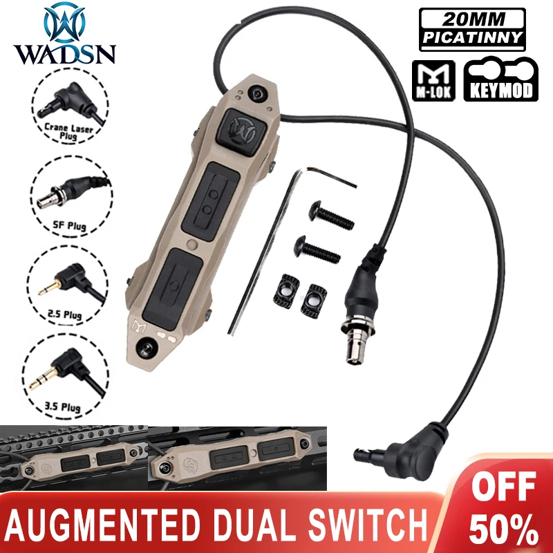 Tactical Dual Pressure Switch For Weapon Lights & Lasers - Works With SF M300/340/M600 Series And PEQ-15/DBAL Lasers (Black/Tan Option)