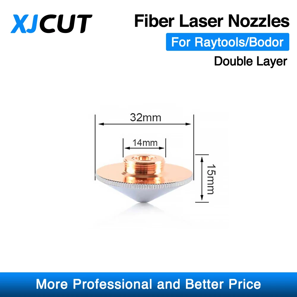 XJCUT Raytools Nozzle Single/Double Layer Dia.32mm Caliber 0.8-5.0mm For Empower Fiber Laser Head Bodor Glorystar Laser Machine