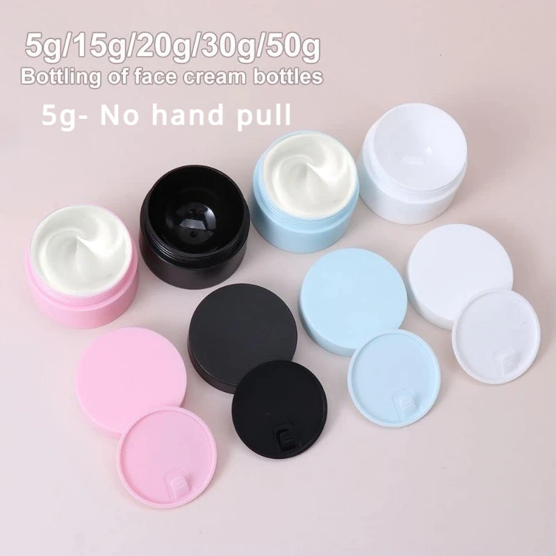 10pcs 5g 15g 20g 30g 50g Colorful Empty Cream Jar Cosmetic Containers Round Plastic Refillable Face Cream Box Travel Bottle Tool