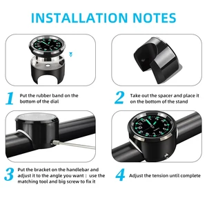 Motorradhandbuchuhr, langlebiger Edelstahl, Neusicht, wasserdicht, schockdes Schnalle, Motobike Bicycle Clock 10 Hauptverkaufs -Motorraduhr - №2